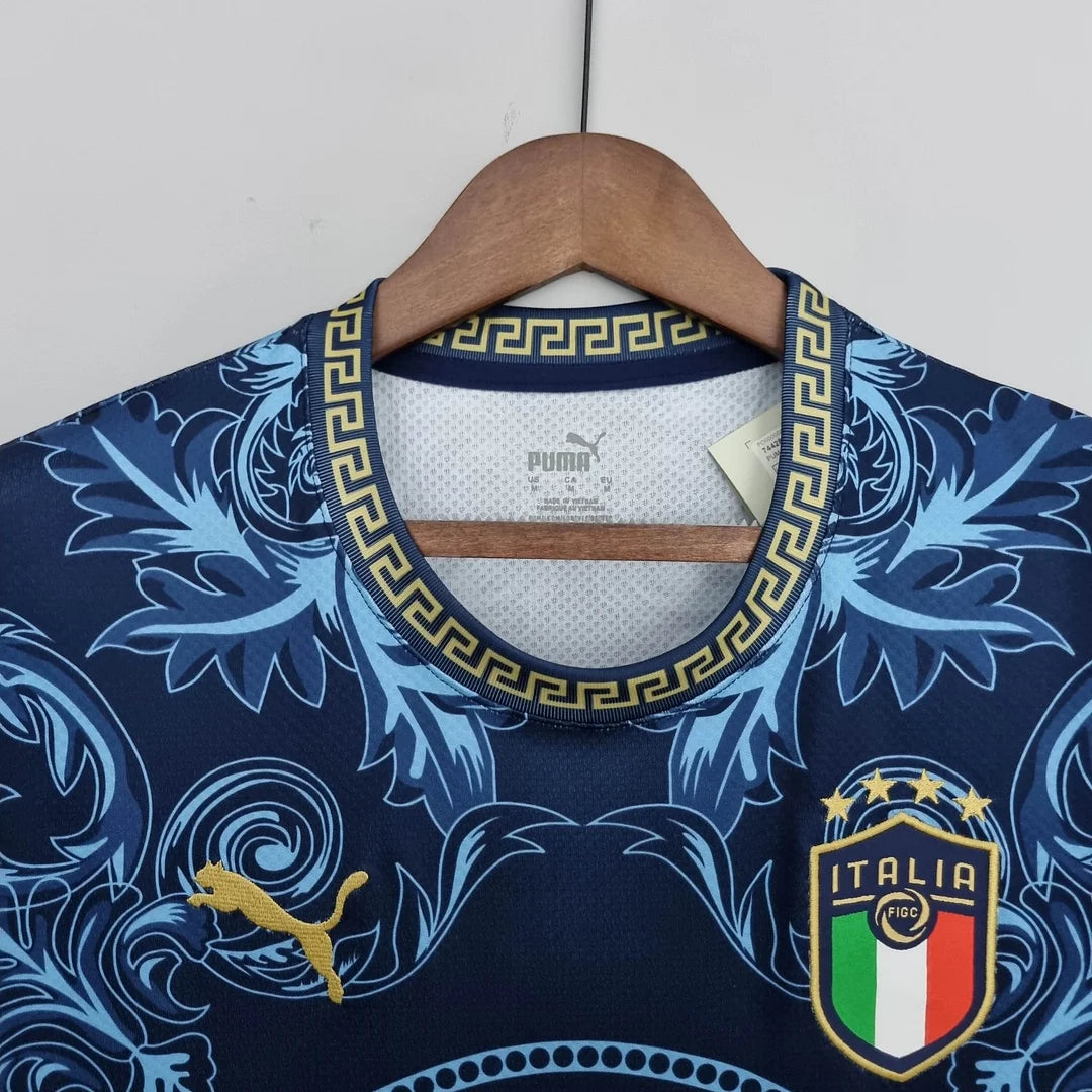 Camisa de futebol azul edição comemorativa da Itália 2022