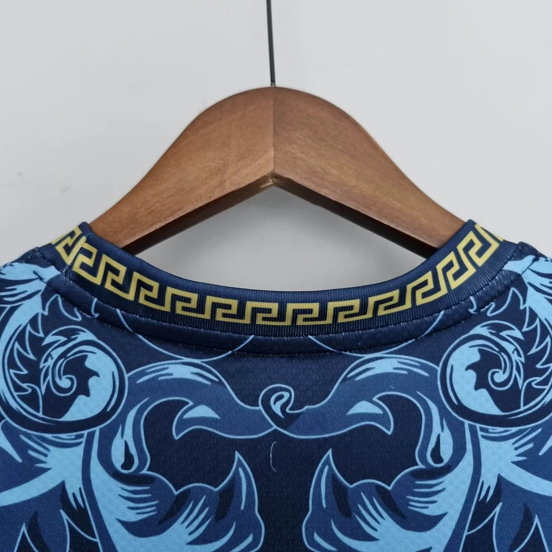 Camisa de futebol azul edição comemorativa da Itália 2022