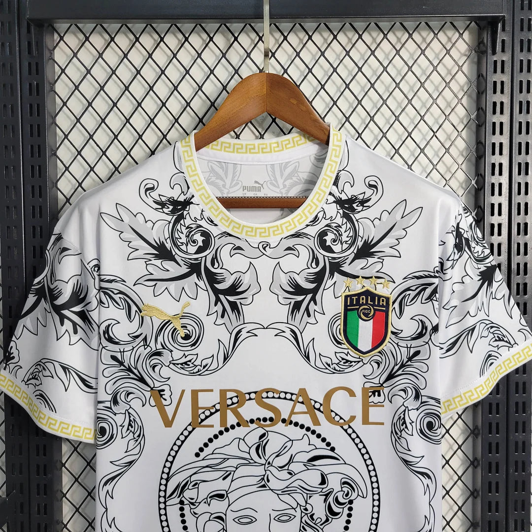 Camisa de futebol branca edição especial da Itália 2023