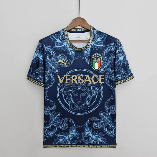 Camisa de futebol azul edição comemorativa da Itália 2022