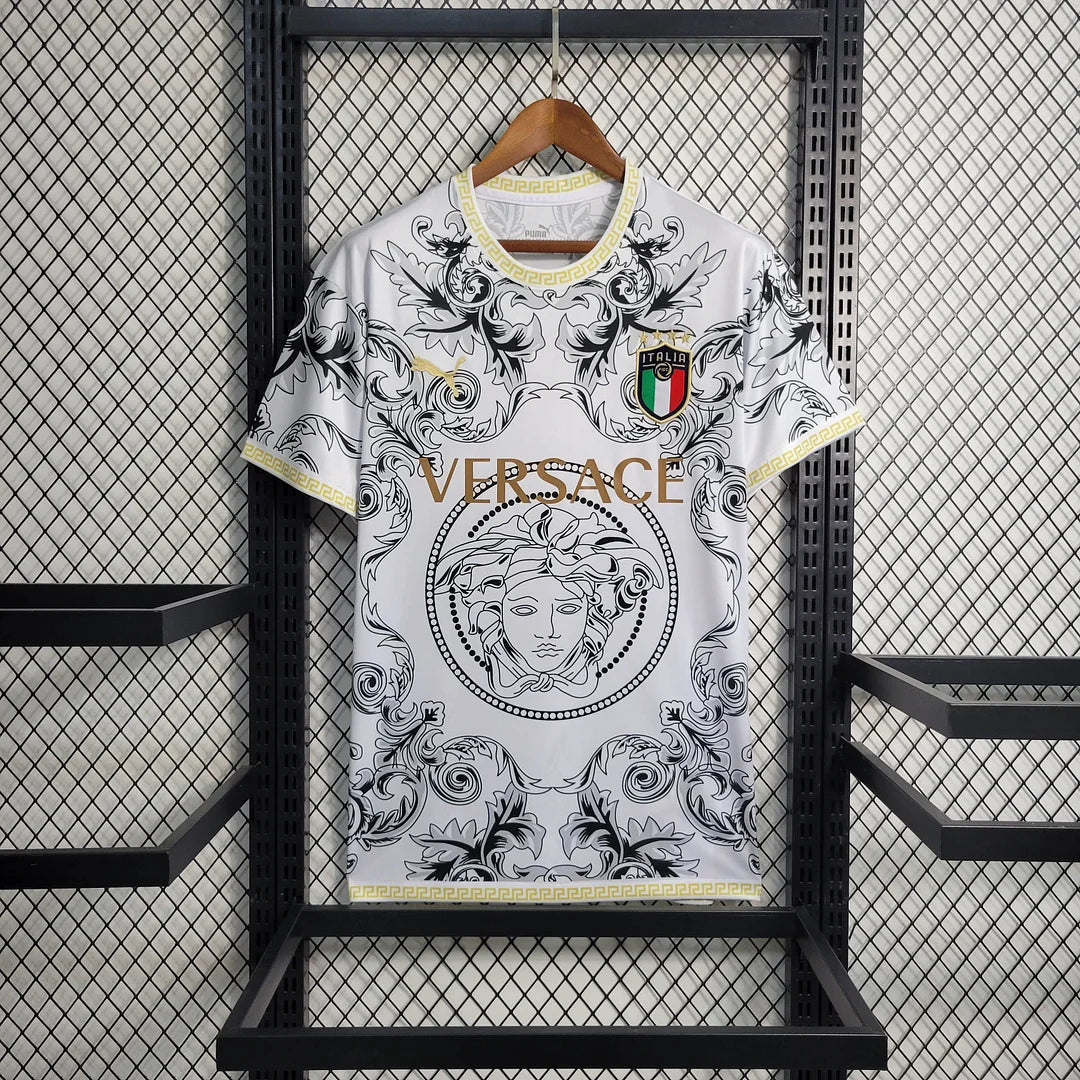 Camisa de futebol branca edição especial da Itália 2023